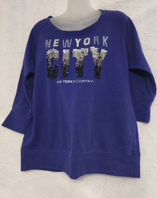 NYCompany Purple top 3/4 sleeves Women's - M