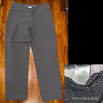 TERRA SKY BLK/WHT PULL ON PANTS GREAT FOR WORK Women's 14