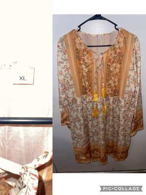 NEW YELLOW/WHT FLORAL DRESS  Women's - XL