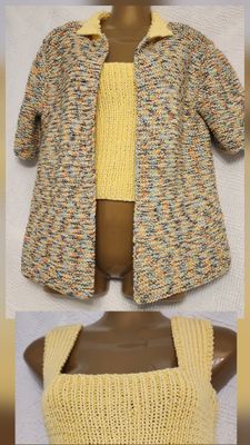 Knit 2 pcs sweater and crop top  Women's - M