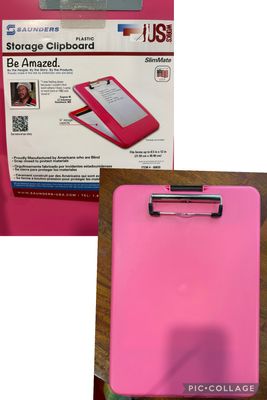 NEW PINK STORAGE CLIPBOARD