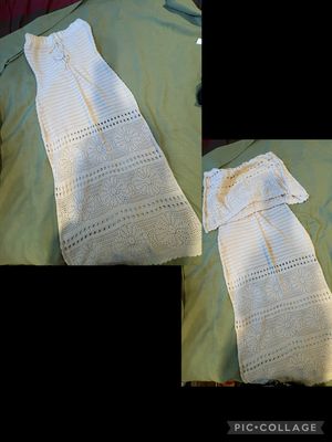 Two pc cream knit dress Strapless or off the shoulder Women's - L