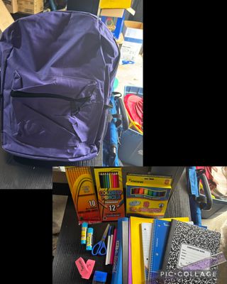 NEW BACKPACK WITH NEW SCHOOL SUPPLIES