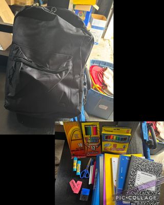 NEW BACKPACK WITH NEW SCHOOL SUPPLIES