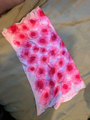 Pink satin accent scarf