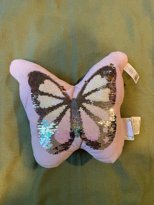 New sequin butterfly pillow