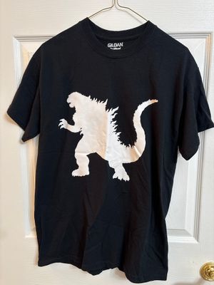 Gildan Black T-shirt with White Godzilla Men's - M