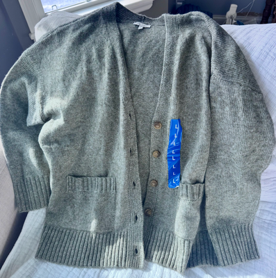 Ella Moss Sage Sweater with Buttons Women's - L