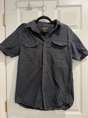 Helix Black short sleeve button down shirt Men's - M
