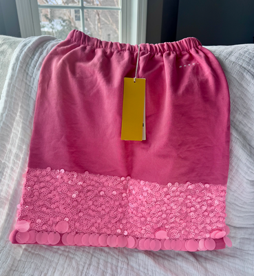 Designer Marni Pink Sweatshirt Skirt with Sequins 10-12
