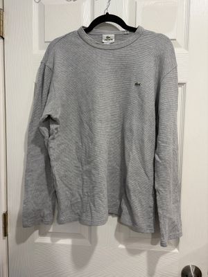 Lacoste Size 6 grey thermal long sleeve shirt Men's - XL