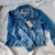 Designer Katie J NYC NWT Newport Embroidered Denim Jacket Size L 10/12 10-12