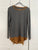 Logo Lori Goldstein Tunic length. Dark grey with dark gold satin. Long Sleeve Women's - S