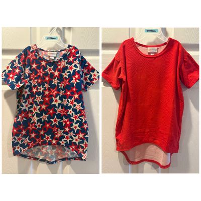 LulaRoe 2 short sleeve tee shirts- perfect for the 4th! 6T/6