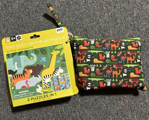 Petit Collage Brand New Package Two Sided Animal Menagerie On-The-Go Puzzle