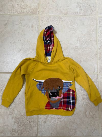 Mini Boden Yellow Hoodie 7-8