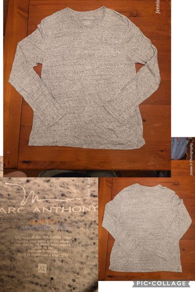 Marc Anthony Slim fit Charcoal/Grey marbled long sleeve shirt Men's - XL