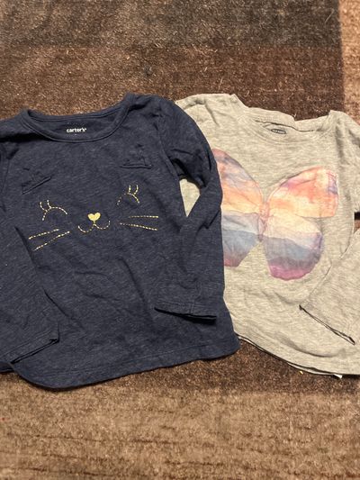 Butterfly and cat long sleeve shirt size 2t  2T