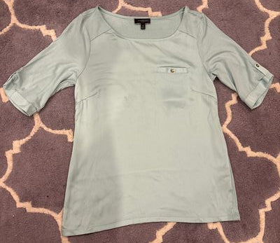 The limited 9 Light green blue satin front cotton back top Women's - XS