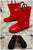 Puddle Play Red rain boots 1 (Big Kid)