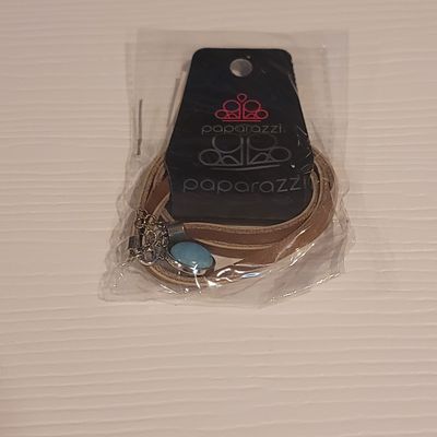 Paparazzi Turquoise Leather Adjustable Braclet