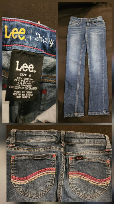 Lee Blue skinny jeans weist 12 inch inseam 24.5 inch 7-8
