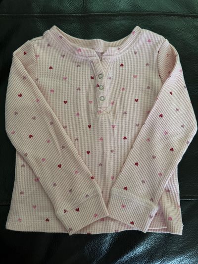 Childrens Place Pink Heart Thermal Shirt 2T