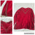 Vila Milano quality sweater of Viscose wool nylon Red sweater w v rhinestone detail on neck & v side hem Women's 2X