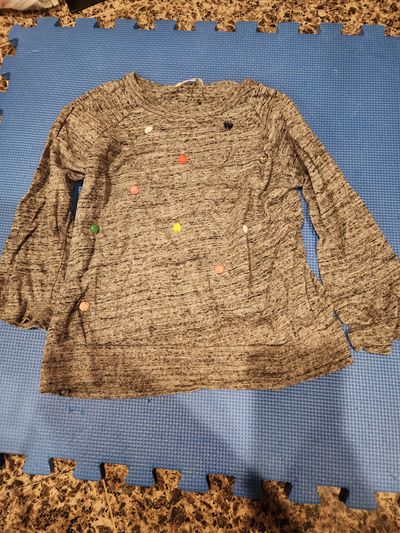 Crewcuts heather grey knit material  pom-pom details 7-8