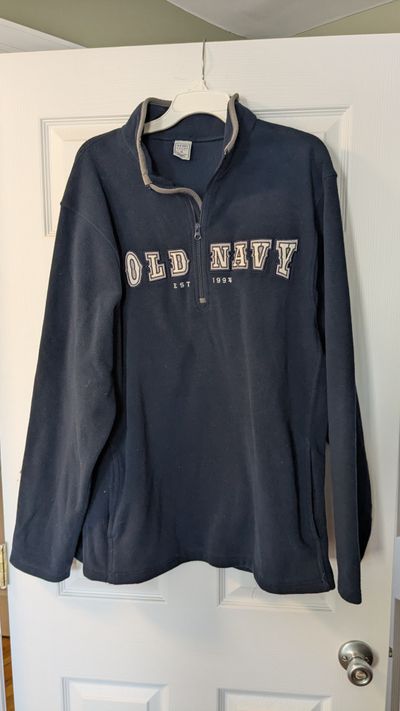 Old Navy Quarter zip side pockets navy blue fleece Men's - XL
