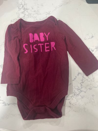 Cat & jack Baby sister long sleeve onesie 6-9 Months