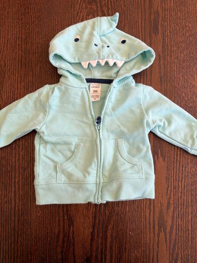 Carters zip up sweatshirt  0-3 Months