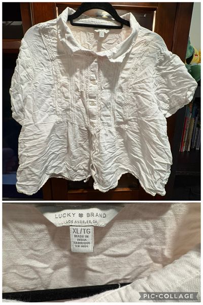 LUCKY BRAND CREAM TOP  Women's - XL