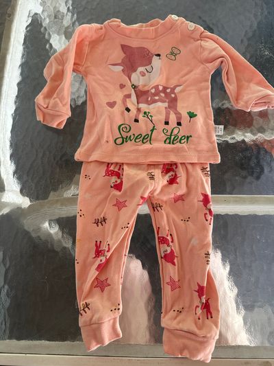 generic pink sweet deer long sleeve and pant set 6-9 Months