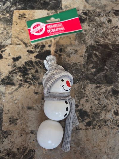 Brand New Wooden Snowman Ornament