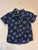 Crewcuts Blue Collared Buttoned Shirt w Indian Elephant Print 2T