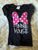 Disney Minnie Mouse short sleeve shirt black  6T/6