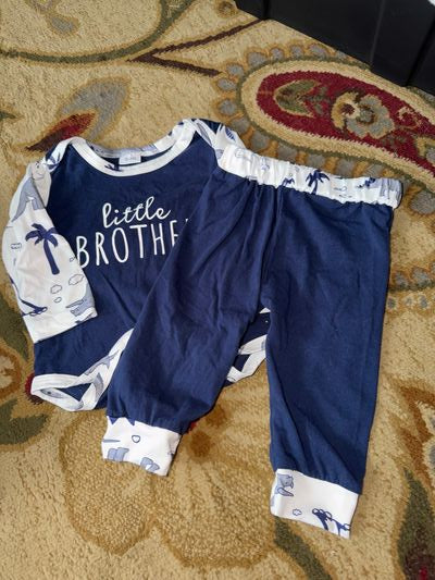 Little Brother Navy blue little brother outfit 0-3 Months