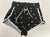 Blue notes cotton shorts w drawstring Black w white piping and daisy print Junior S - 2