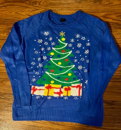 lol vintage Blue Christmas tree sweater Women's - S