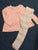 Isaac Mizrahi 2 pc set Pink top with hearts mark on wrist pink n teal 7-8