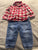 First Impressions Fall outfit plaid shirt with jeans 18m 18 Months