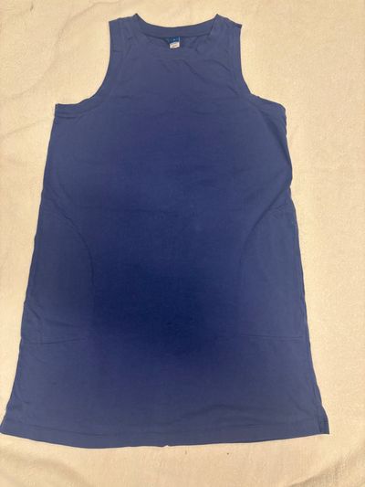 Old Navy Blue sleeveless pockets 34 in long Women's - L
