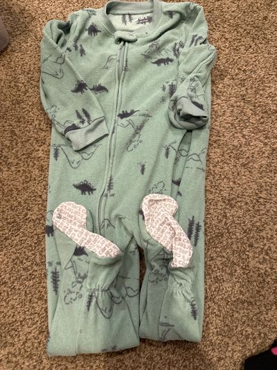 Carters fleece zip up footed pajamas  24 Months