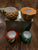 Partylite NEW 4 piece ceramic candle holder set in box