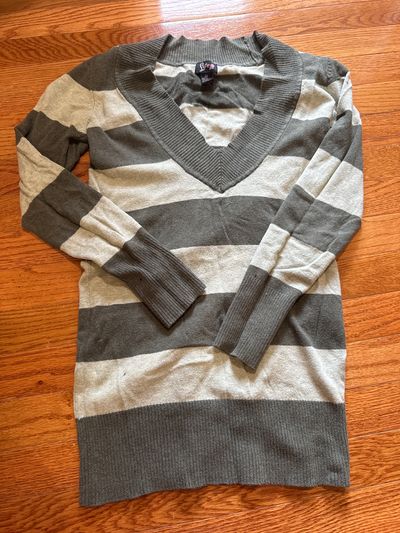 Love Lola Green stripe long sweater Junior M - 6