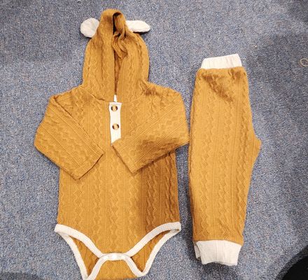 Hibobi 12-18m knit onesie with pants, 1 of 2, twins 12-18 Months