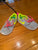 Nike Grey and neon pink and green Roshe run sneaker 8 (Toddler)