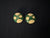 Clip-on Earrings Green & White Clip-on Earrings