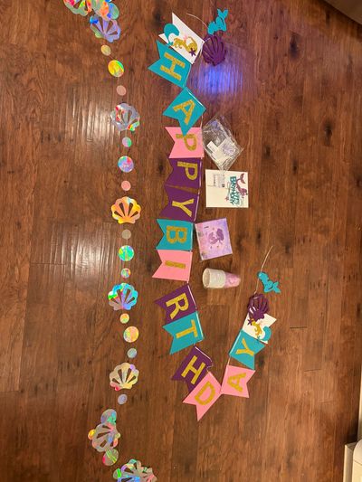 Mermaid bday decor banners cups napkin and more